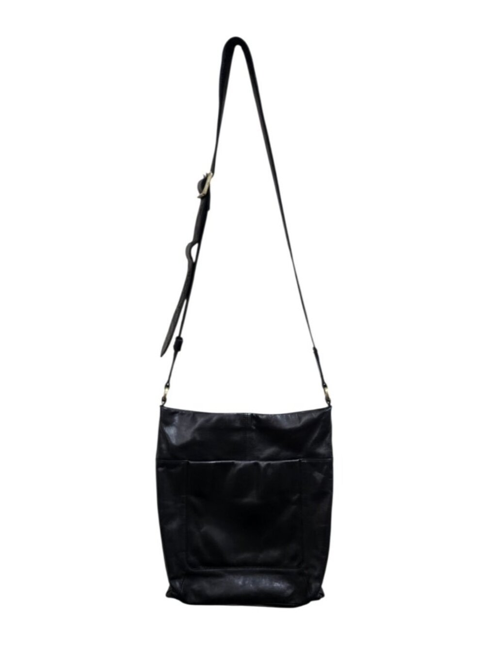 HOBO Black Leather Crossbody Bag Adjustable Strap Soft Leather Boho Minimalist - Picture 4 of 15